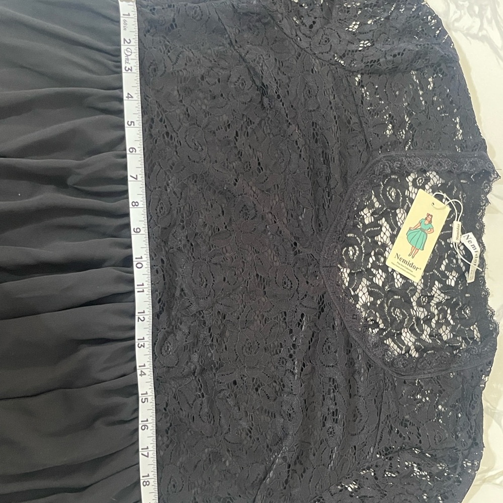 Nemidor women V neck 3/4 sleeve  Lace vintage Maxi formal Dress size 20 - Picture 7 of 8